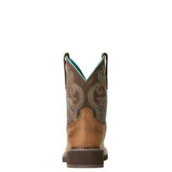Ariat® Ladies Fatbaby Heritage Distressed Brown & Fudge Boots 10021462 -True Style Shoes Store 10021462 heel