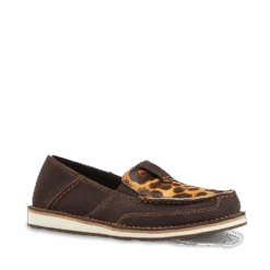 Ariat Ladies Chocolate Suede & Leopard Hair On Cruiser Shoe 10038413