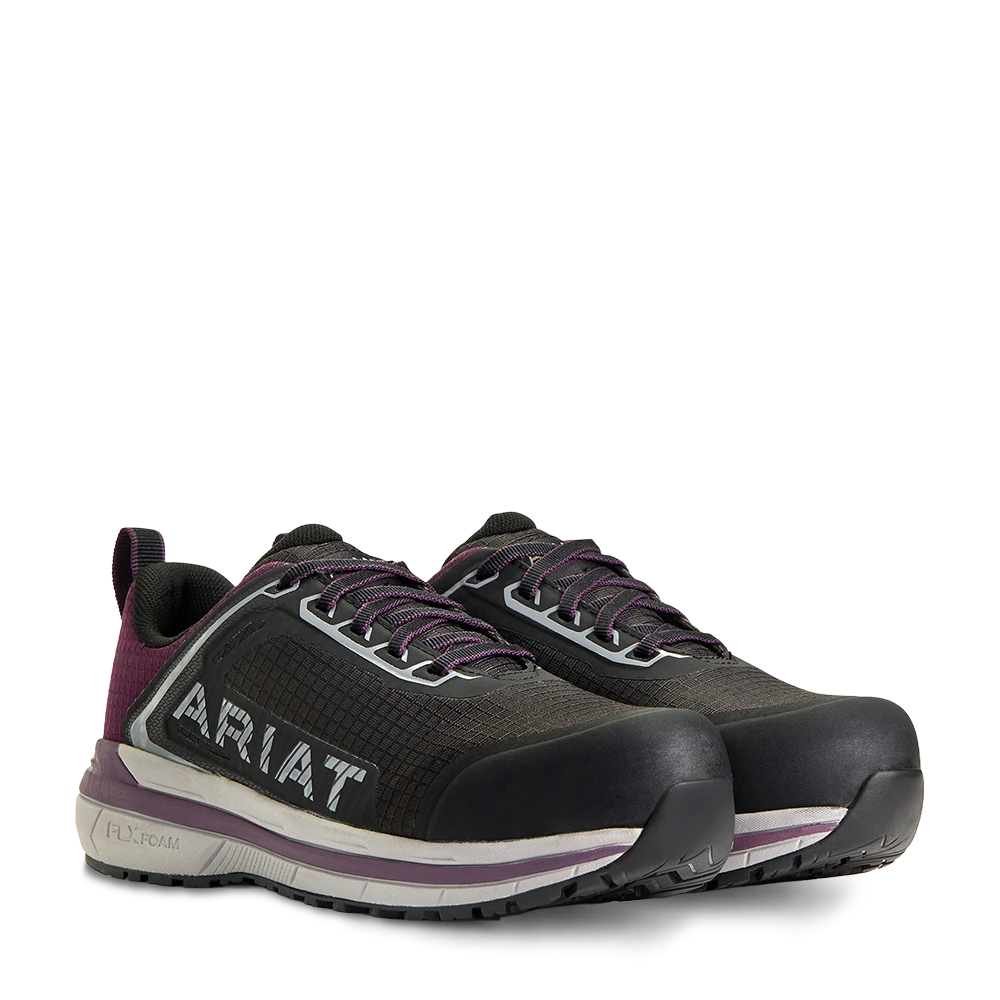 Ariat Ladies Outpace Black & Shadow Purple Composite Toe Sneakers 10040323 1 Ariat Ladies Outpace Black & Shadow Purple Composite Toe Sneakers 10040323