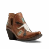 Ariat Ladies Encore Southwestern Cognac Snip Toe Booties 10040376