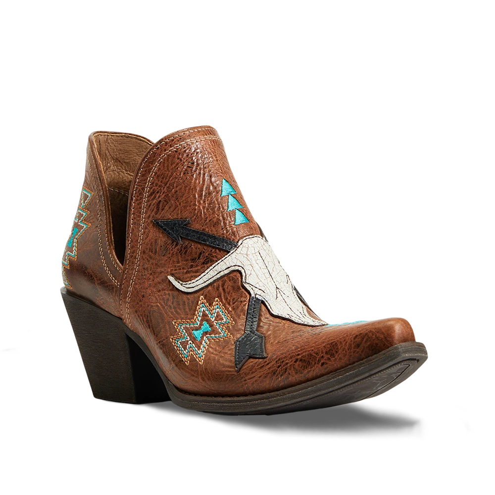 Ariat Ladies Encore Southwestern Cognac Snip Toe Booties 10040376 1 Ariat Ladies Encore Southwestern Cognac Snip Toe Booties 10040376