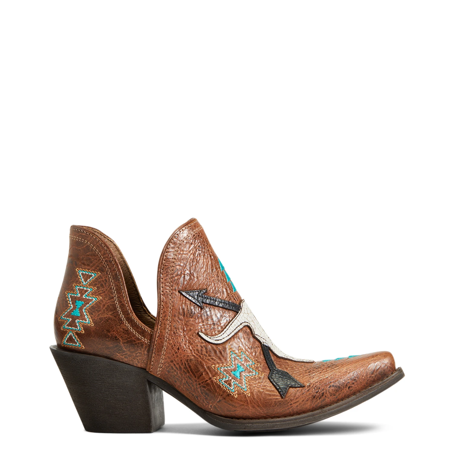 Ariat Ladies Encore Southwestern Cognac Snip Toe Booties 10040376 4 Ariat Ladies Encore Southwestern Cognac Snip Toe Booties 10040376 - Image 4