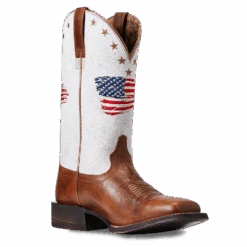 Ariat Ladies Circuit Patriot Crackle White Square Toe Boots 10040400