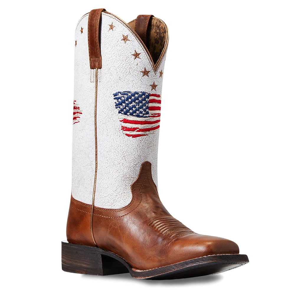 Ariat Ladies Circuit Patriot Crackle White Square Toe Boots 10040400 1 Ariat Ladies Circuit Patriot Crackle White Square Toe Boots 10040400