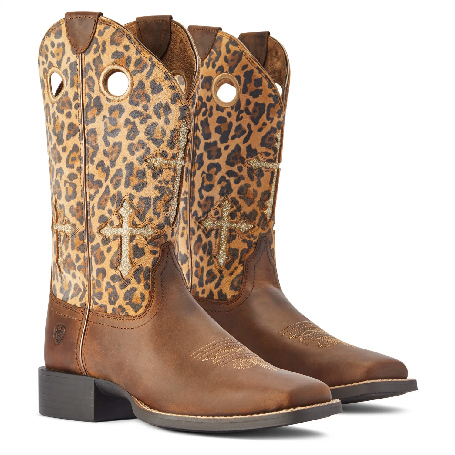 Ariat® Ladies Round Up Crossroads Brown Leopard Western Boots 10042384 7 Ariat® Ladies Round Up Crossroads Brown Leopard Western Boots 10042384 - Image 7