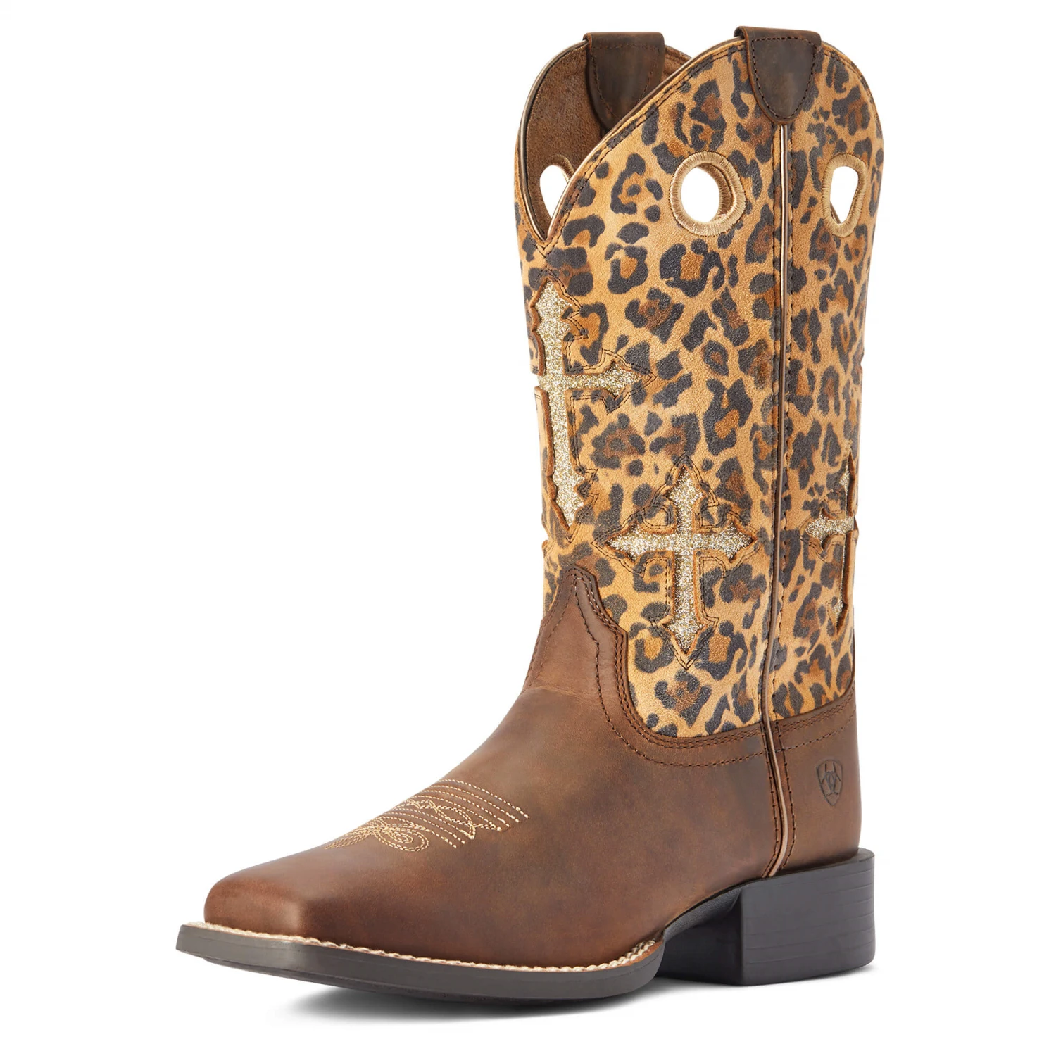 Ariat® Ladies Round Up Crossroads Brown Leopard Western Boots 10042384 5 Ariat® Ladies Round Up Crossroads Brown Leopard Western Boots 10042384 - Image 5