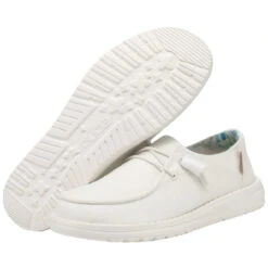Hey Dude® Ladies Wendy Classic Silk Moon White Shoes 121410211 -True Style Shoes Store 121410211 Hey Dude Womens Wendy Classic Silk Moon Shoes kowear 03 38529