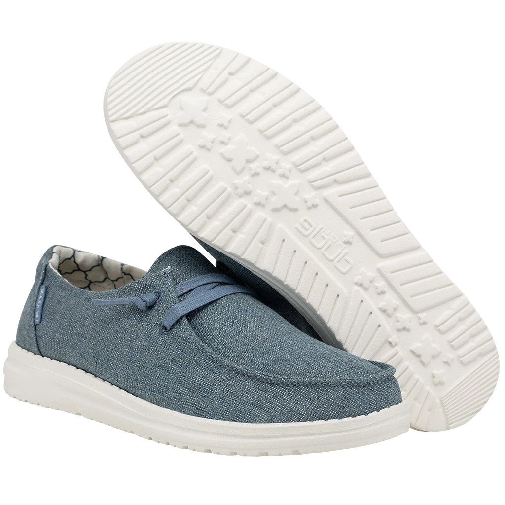 Hey Dude Ladies Wendy Canvas Sparkling Blue Stone Slip On Shoes 121410711 4 Hey Dude Ladies Wendy Canvas Sparkling Blue Stone Slip On Shoes 121410711 - Image 4