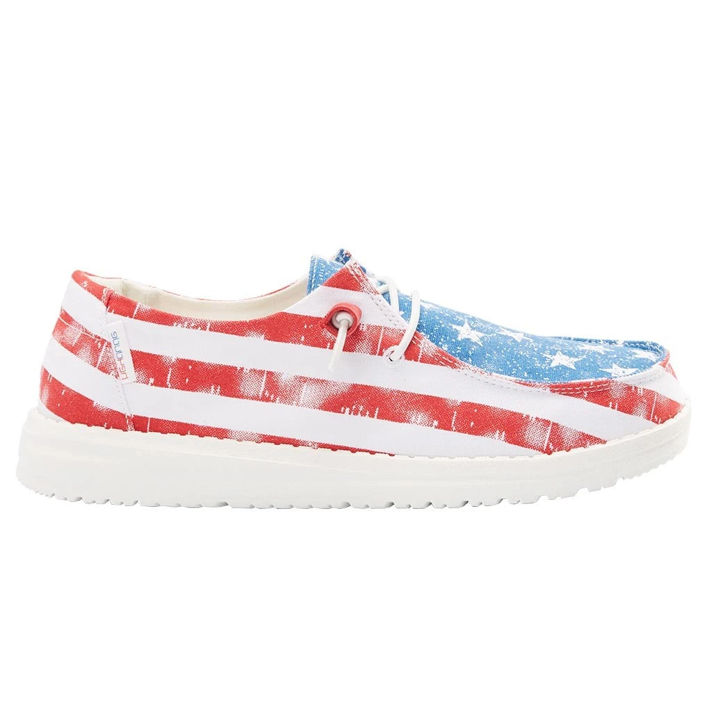 Hey Dude Ladies Wendy Patriotic Star Spangled Casual Shoes 40158-1LK 4 Hey Dude Ladies Wendy Patriotic Star Spangled Casual Shoes 40158-1LK - Image 4