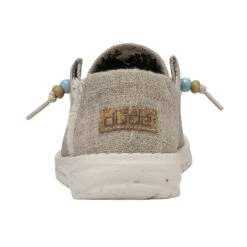 Hey Dude Ladies Wendy Natural Rose Grey Slip On Shoes 122155005 9 Hey Dude Ladies Wendy Natural Rose Grey Slip On Shoes 122155005 -True Style Shoes Store 122155005 WENDY NATURAL ROSE LEFT 5