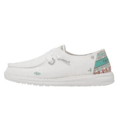 Hey Dude Ladies Wendy Floral Lily White Slip On Shoes 122160215 -True Style Shoes Store 122160215 WENDY FLORA LILY WHTE 1 1