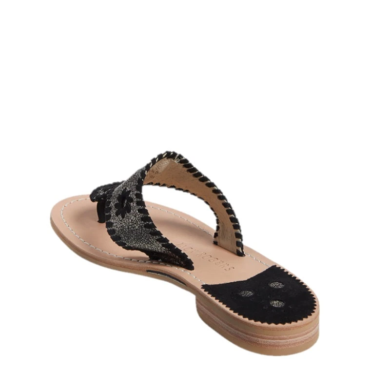 Jack Rogers Ladies Crackled Metallic Gunmetal Flat Sandals 142211JK02 4 Jack Rogers Ladies Crackled Metallic Gunmetal Flat Sandals 142211JK02 - Image 4