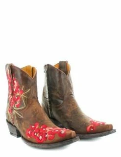 Old Gringo Ladies Peggy Sue Brass Brown Floral Shortie Boots BL3181-1 -True Style Shoes Store 1 f6fd2fce 01af 4640 81d4 864bb318141d