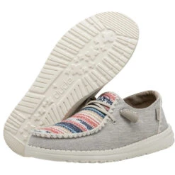 Hey Dude Ladies Boho Blanket Bryce Grey Slip On Shoes 40056-3UN 9 Hey Dude Ladies Boho Blanket Bryce Grey Slip On Shoes 40056-3UN -True Style Shoes Store 40056 3UN WENDY BOHO BLANKET BRYCE LEFT 3 2 1