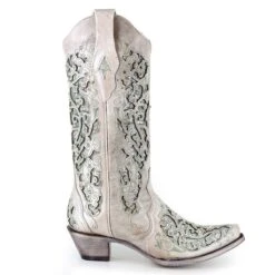Corral Boots Corral Ladies Martina Green White Glitter Crystals Wedding Boots A3321 -True Style Shoes Store 57 22043494 72b4 45bc 80ae 430f1596d0d4