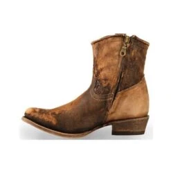 Corral Boots Corral Ladies Eudora Chocolate-Tan Lamb Abstract Shortie Boots C1064 -True Style Shoes Store 57 4a22ee83 9cf1 467e a384 67b394b1e722