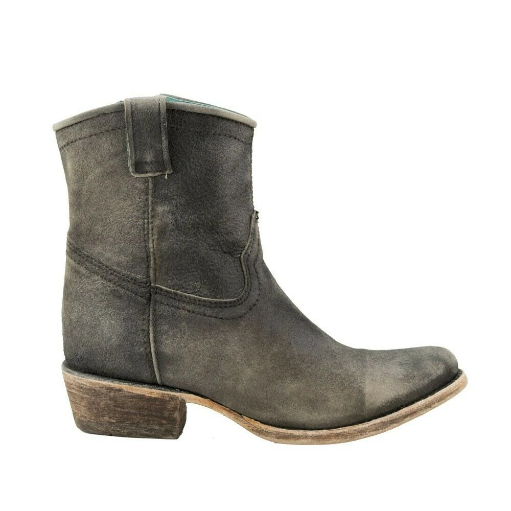 Corral Boots Corral Ladies Grey Lambskin Leather Zip-Up Shortie Booties C3089 3 Corral Boots Corral Ladies Grey Lambskin Leather Zip-Up Shortie Booties C3089 - Image 3