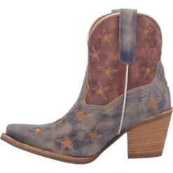 Dingo Ladies Liberty Stars Red & Blue Snip Toe Booties DI769 -True Style Shoes Store 769 3