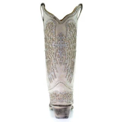 Corral Boots Corral Ladies Angela White Glitter Wing & Cross Studded Boots A3571 -True Style Shoes Store A3571 3