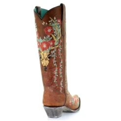 Corral Boots Corral Ladies Juliet Tan Deer Skull Floral Embroidery Boots A3620 8 Corral Boots Corral Ladies Juliet Tan Deer Skull Floral Embroidery Boots A3620 -True Style Shoes Store A3620 3