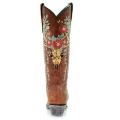 Corral Boots Corral Ladies Juliet Tan Deer Skull Floral Embroidery Boots A3620 9 Corral Boots Corral Ladies Juliet Tan Deer Skull Floral Embroidery Boots A3620 -True Style Shoes Store A3620 4