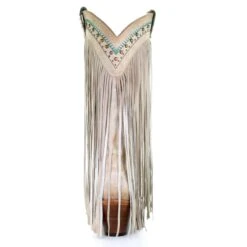 Corral Boots Corral Ladies Bone Multicolor Crystal And Fringe Snip Toe Boots C3424 -True Style Shoes Store C3424 2