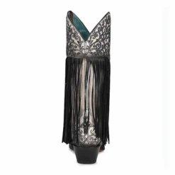 Corral Boots Corral® Ladies Black & White Overlay Fringed Boots C3877 5 Corral Boots Corral® Ladies Black & White Overlay Fringed Boots C3877 -True Style Shoes Store C3877C