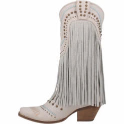 Dingo® Ladies Gypsy Almond Toe Fringed White Boots DI737-WHT 11 Dingo® Ladies Gypsy Almond Toe Fringed White Boots DI737-WHT -True Style Shoes Store DI737 WHT 2