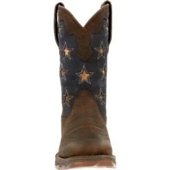 Durango® Ladies Rebel Vintage Flag Brown Western Boots DRD0409 -True Style Shoes Store DRD0409 front