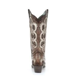 Corral Boots Corral Ladies Brown & Grey Overlay Embroidery & Studs Boots E1509 -True Style Shoes Store E1509 2