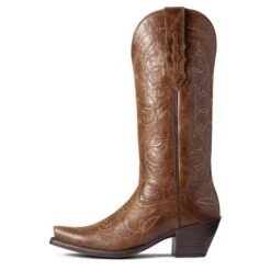 Ariat Ladies Heritage D Toe StretchFit Dark Tan Western Boots 10038313 -True Style Shoes Store F21 WMS WEST 10038313 side