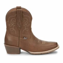 Justin® Ladies Chellie Tan Leather Western Square Toe Booties GY9510 -True Style Shoes Store GY9510 1