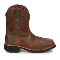 Justin Ladies Lathey Brown Nano Composite Square Toe Work Boots GY9962 -True Style Shoes Store GY9962 617x563 Profile