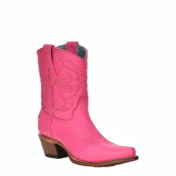 Corral Boots Corral Ladies Embroidery Stitch & Inlay Fuchsia Pink Ankle Boots Z5137