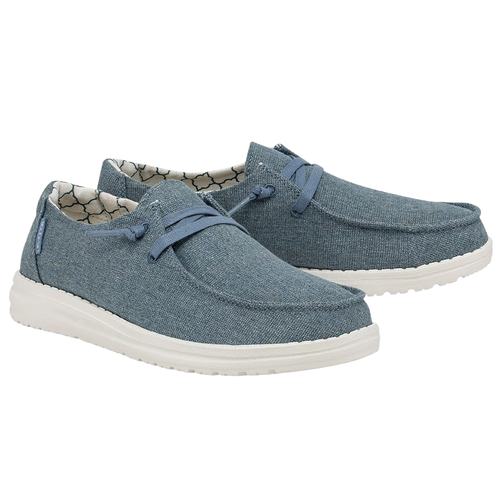 Hey Dude Ladies Wendy Canvas Sparkling Blue Stone Slip On Shoes 121410711 1 Hey Dude Ladies Wendy Canvas Sparkling Blue Stone Slip On Shoes 121410711