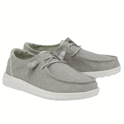 Hey Dude Ladies Wendy Chambray Braid Grey Shoes 121413327