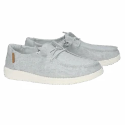 Hey Dude Ladies Wendy Linen Chambray Light Grey Shoes 121413058