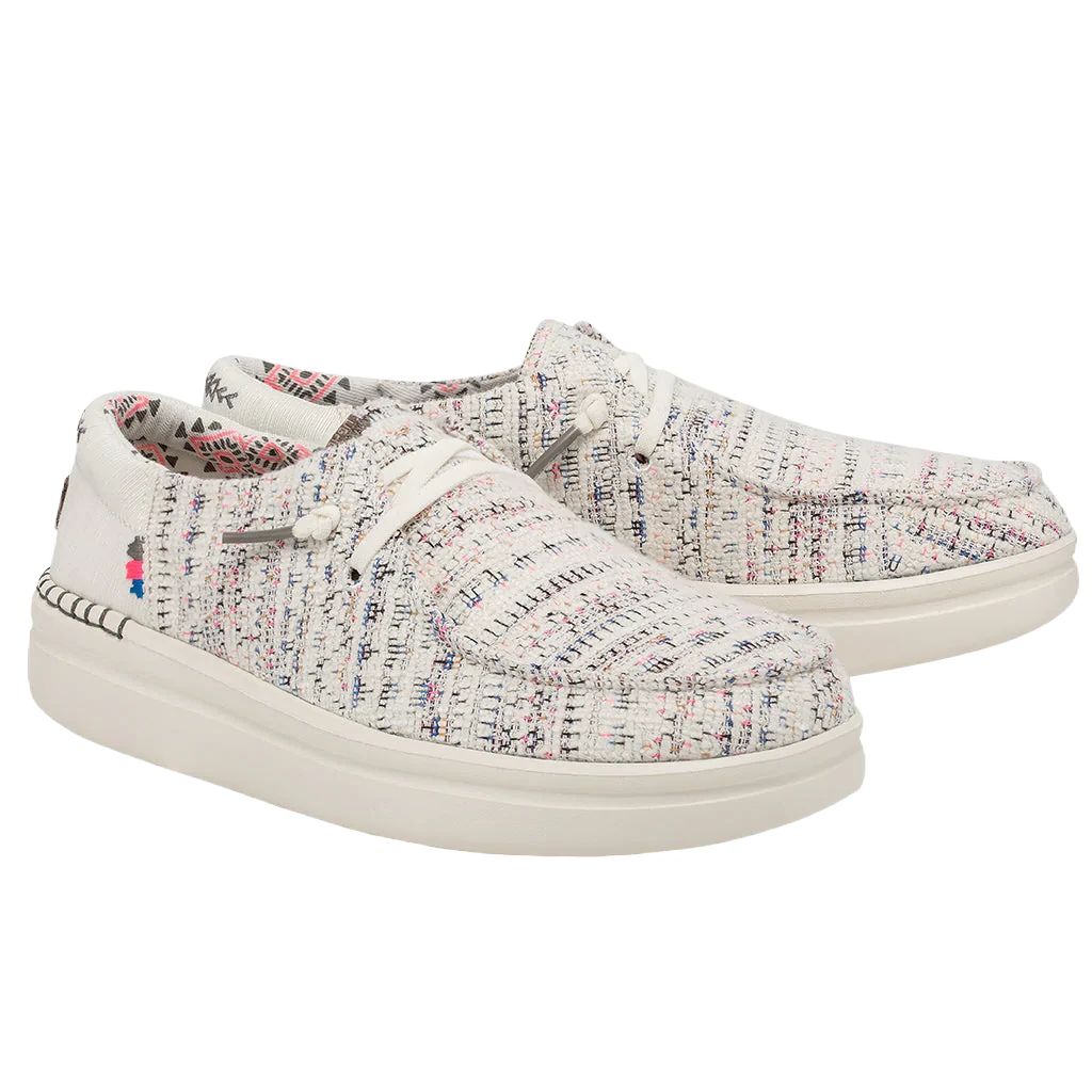 Hey Dude Ladies Wendy Rise Boho White Slip On Shoe 121940213 1 Hey Dude Ladies Wendy Rise Boho White Slip On Shoe 121940213
