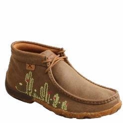 Twisted X Ladies Chukka Driving Moc Cactus Embroidery Shoes WDM0145