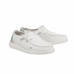 Hey Dude Ladies Wendy Floral Lily White Slip On Shoes 122160215