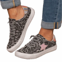 Very G Ladies Cosmic Grey Leopard Print Casual Shoes VGSP0126-032