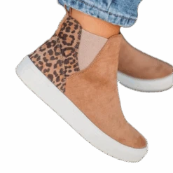 Very G Ladies Survivor Tan & Leopard Ankle Shoes VGSP0102-TAN