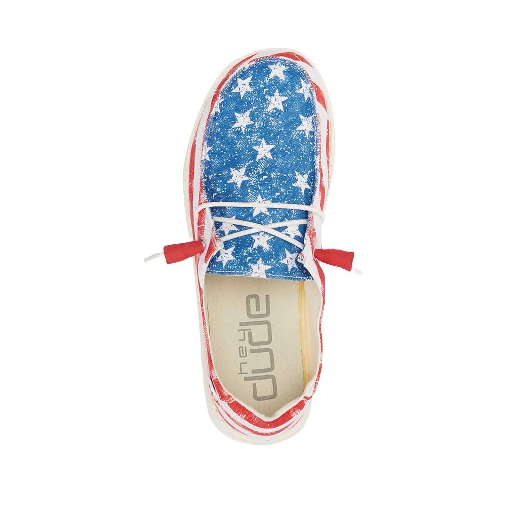 Hey Dude Ladies Wendy Patriotic Star Spangled Casual Shoes 40158-1LK 2 Hey Dude Ladies Wendy Patriotic Star Spangled Casual Shoes 40158-1LK - Image 2