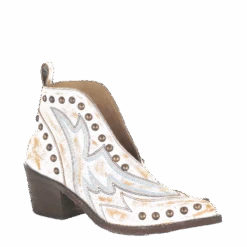 Circle G By Corral Ladies White Studs Booties Q0167