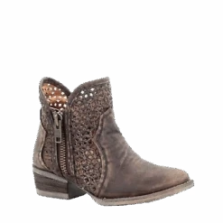 Circle G By Corral Ladies Brown Cutout Shortie Boots Q5019