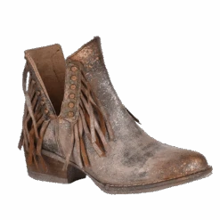 Circle G By Corral Ladies Brown Studs & Fringe Booties Q5090