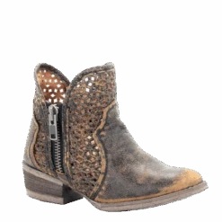 Circle G By Corral Ladies Black & Yellow Cutout Bootie Q5021