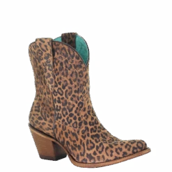 Corral Boots Corral Ladies Leopard Print Embroidery Ankle Boots E1650