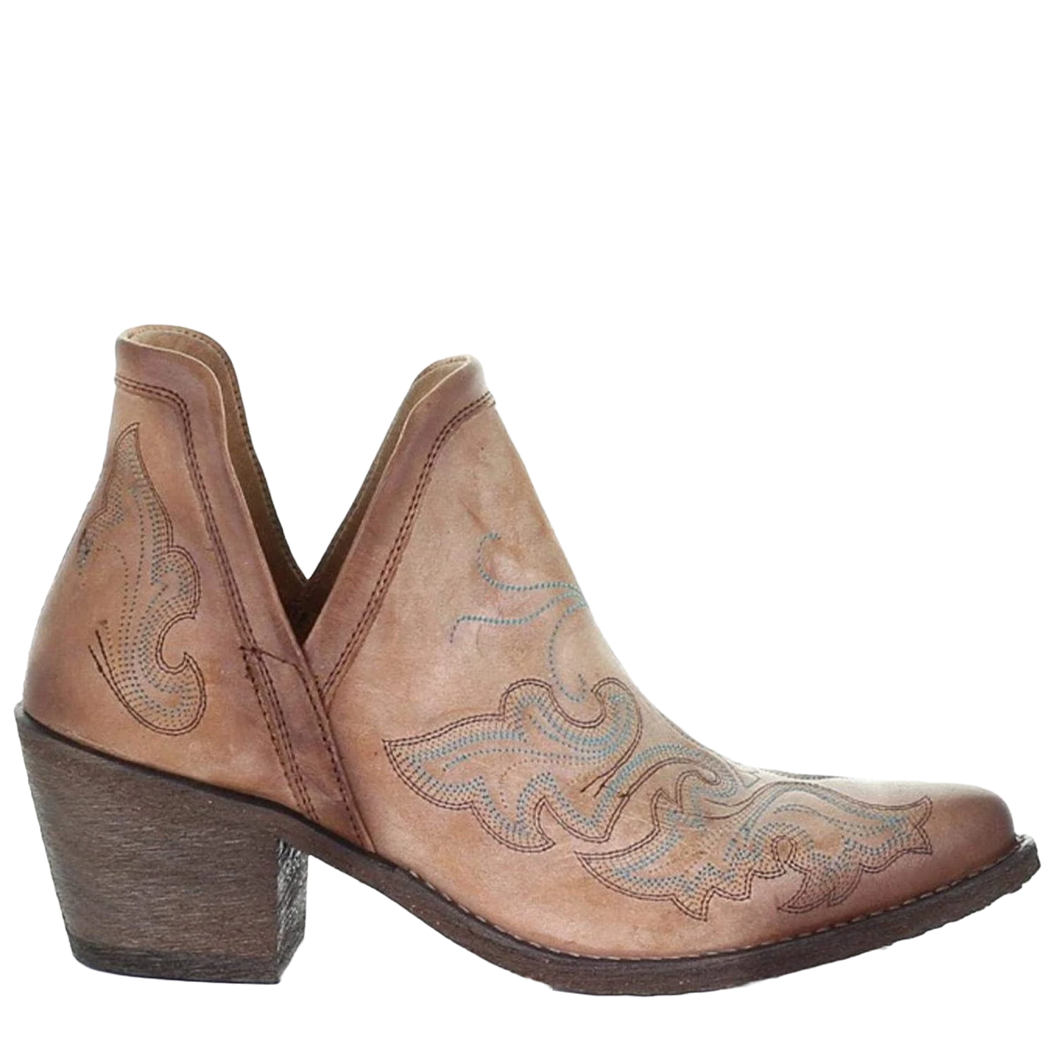 Circle G By Corral Ladies Cognac Embroidery Booties Q0143 2 Circle G By Corral Ladies Cognac Embroidery Booties Q0143 - Image 2