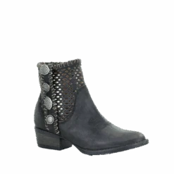 Circle G By Corral Ladies Cutout & Studded Black Ankle Boots Q0117